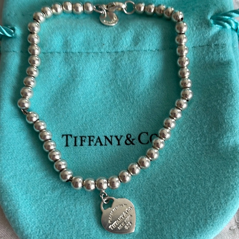 Authentic Tiffany’s Heart Tag Bracelet 7”